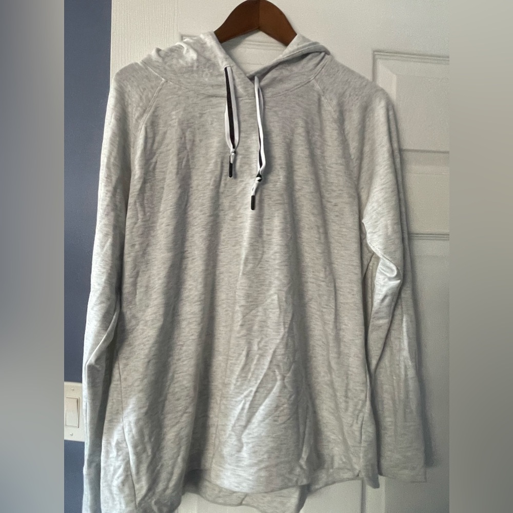 Heather gray pullover with hood